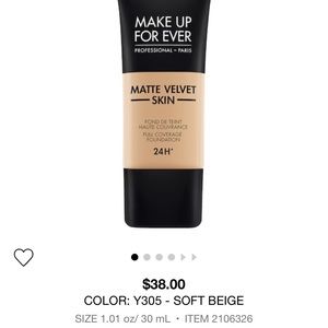 Make Up For Ever - Matte Velvet Skin - Y305 color